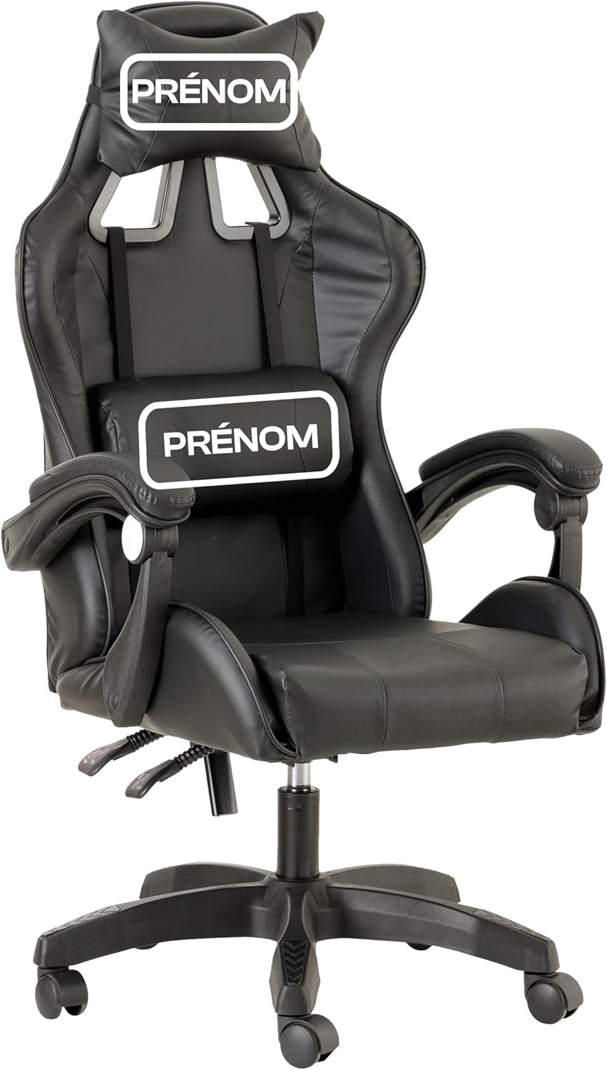 Baroni Home Chaise de Gaming, Chase de Jeux Ergonomique Chaise de Bureau avec Confortable Dossier réglable, Appui-tête et Soutien Lombaire, Blanc