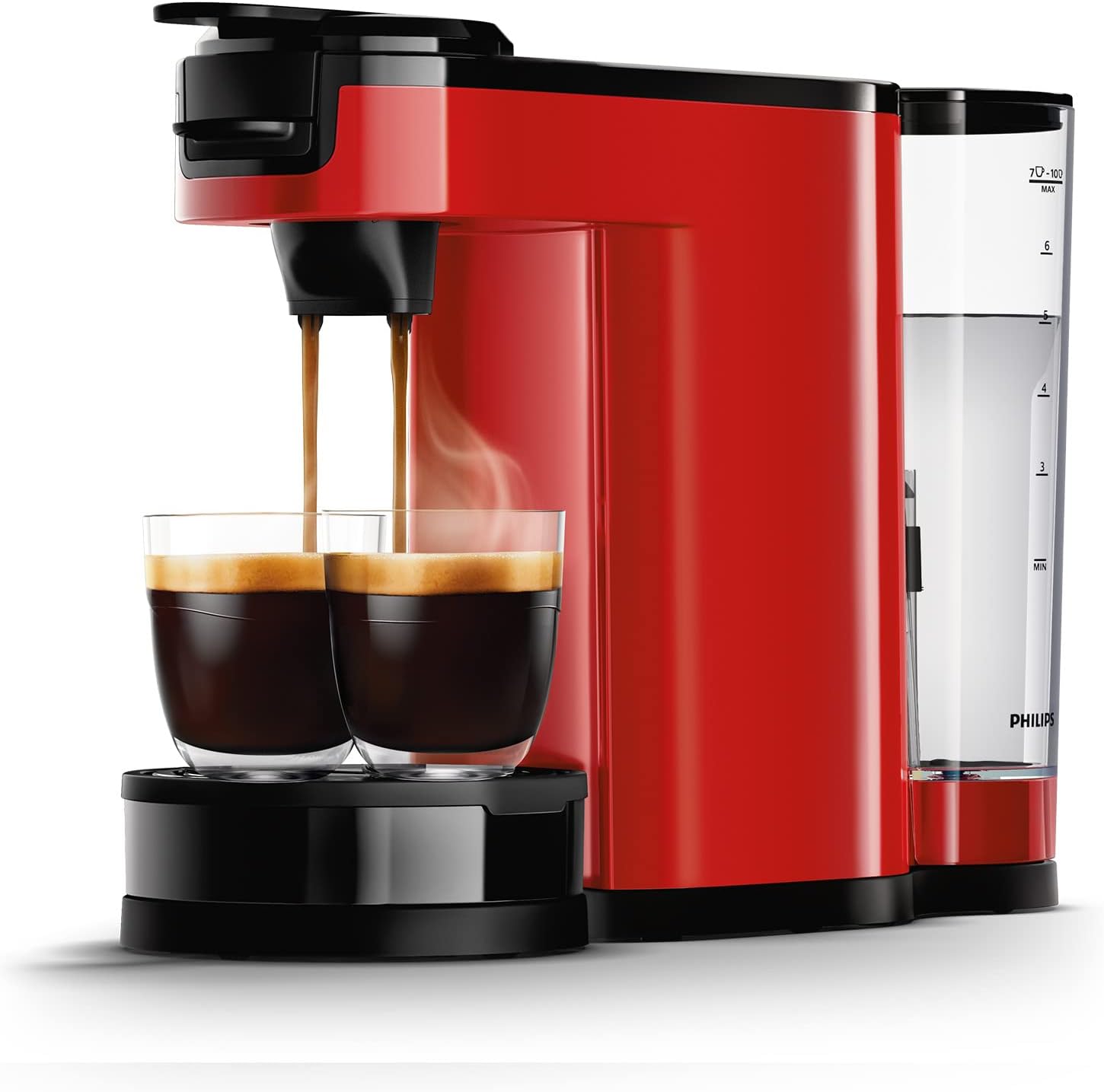 Philips Senseo Switch Pad- und Filterkaffeemaschine, 2-in-1-Brühtechnologie, 1-Liter-Wasserbehlter, 7 Tassen in einem Durchgang, Klavierlackschwarz (HD6592/64)