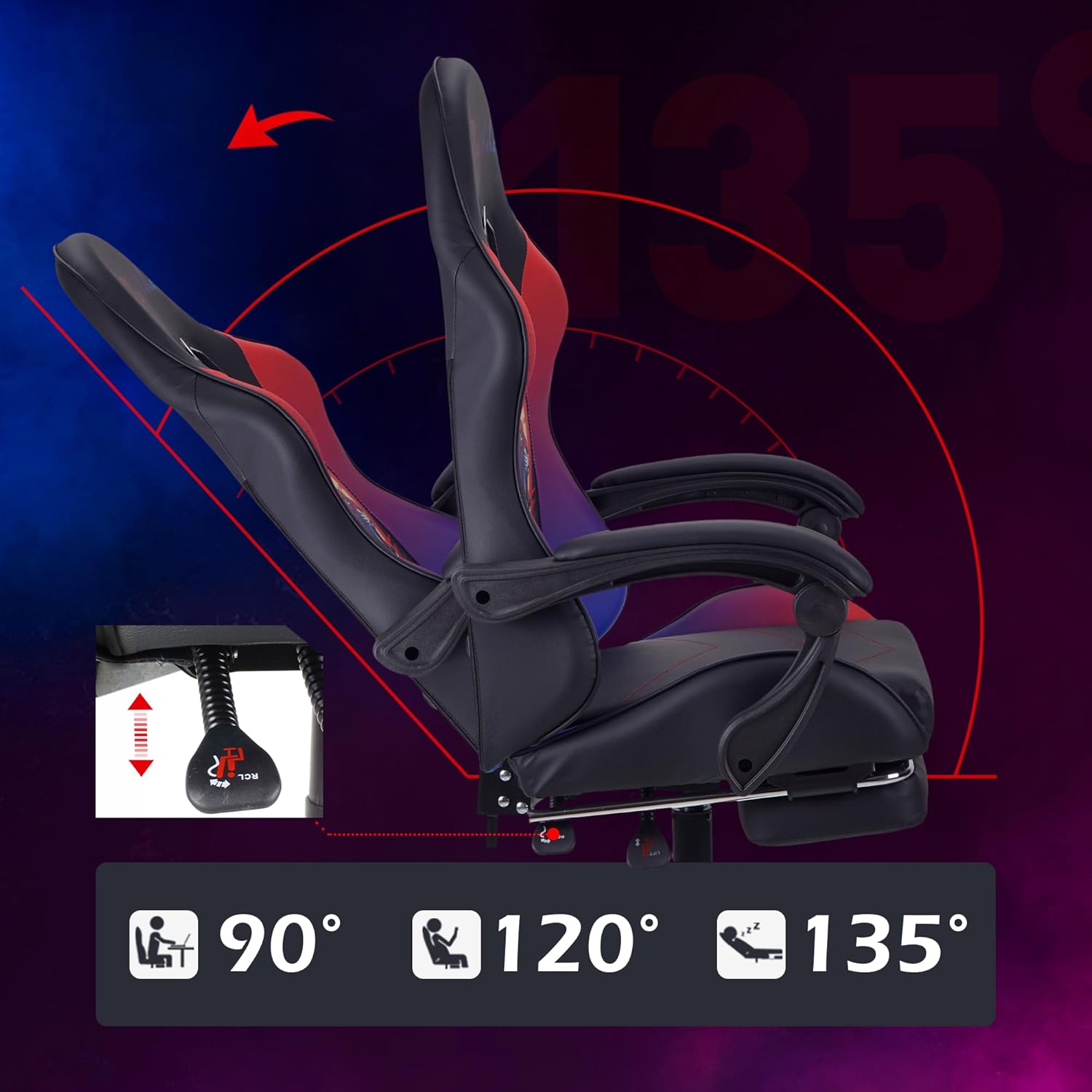 play haha. Chaise de Jeu Chaise de Bureau Chaise pivotante Chaise d'ordinateur Chaise de Travail Chaise de Bureau Chaise Ergonomique Chaise de Course Chaise en Cuir (avec Repose-Pieds)