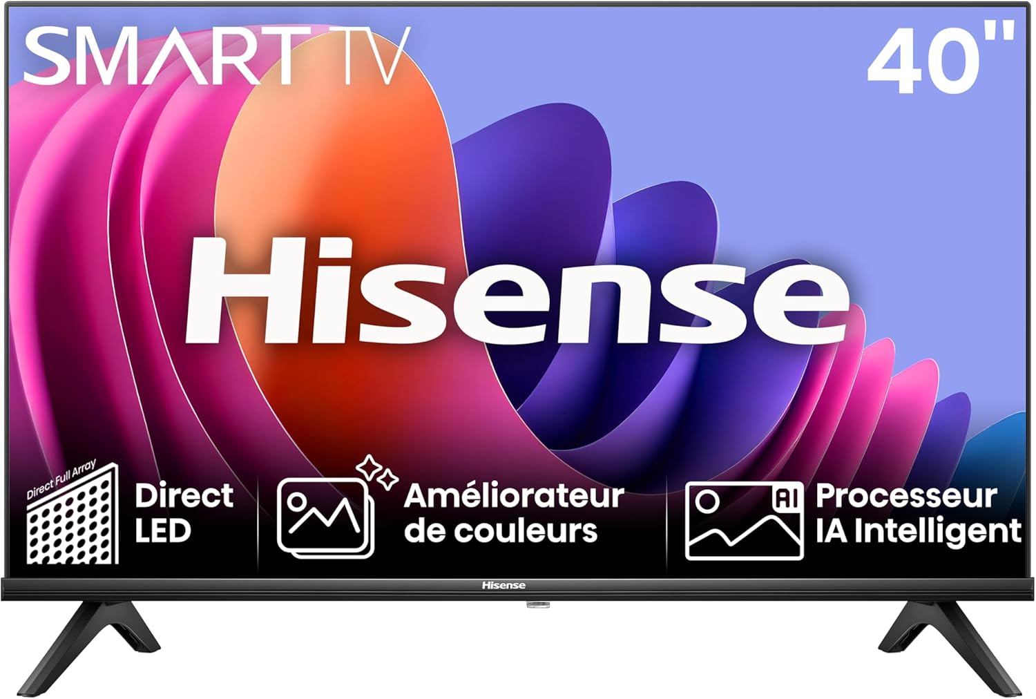 Hisense Smart TV 43 Pouces 43A6N 4K UHD, Dolby Vision, HDR, VIDAA avec Youtube, Netflix, Disney+, Canal +