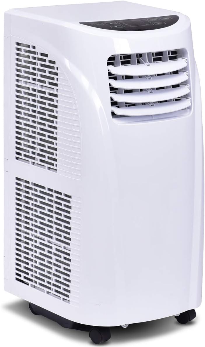 RELAX4LIFE Climatiseur Mobile Silencieux 9000BTU, Climatiseur Portable 4 en 1, Refroidisseur d'Air, Ventilateur, Déshumidificateur, Mode Nuit, 15-20㎡, Télécommande, Minuterie 24H, Classe Energie A