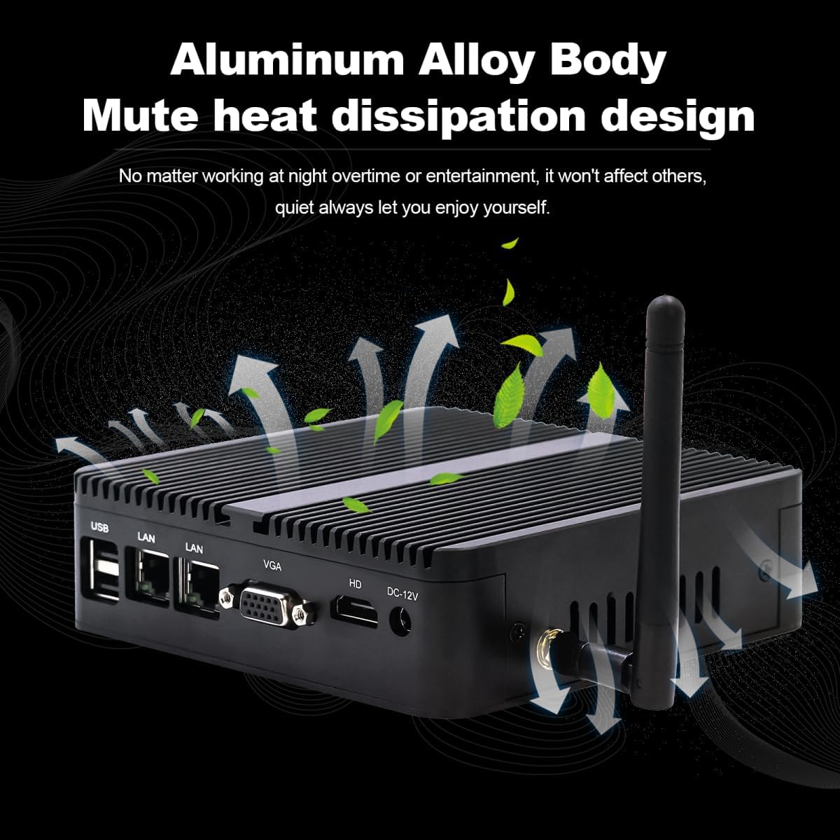 WEIDIAN Mini PC sans Ventilateur Celeron J4125, 8Go RAM DDR4 256Go SSD, Mini PC Fanless PC Industriel, Dual LAN, BT, Ordinateur Industriel avec HD/VGA, Win 11 Pro Mini PC de Bureau 2*RS232