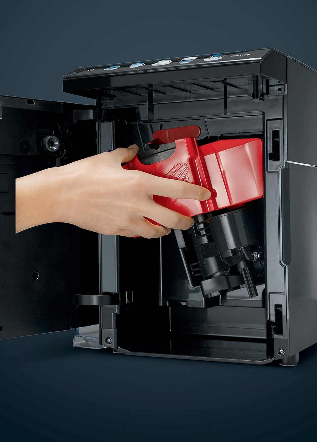 SIEMENS, machine à café tout automatique, EQ.500 integral, aromaDouble Shot, système autoMilk Clean, ceramDrive, affichage coffeeSelect, oneTouch DoubleCup, Noir saphir métallique, TQ505R09