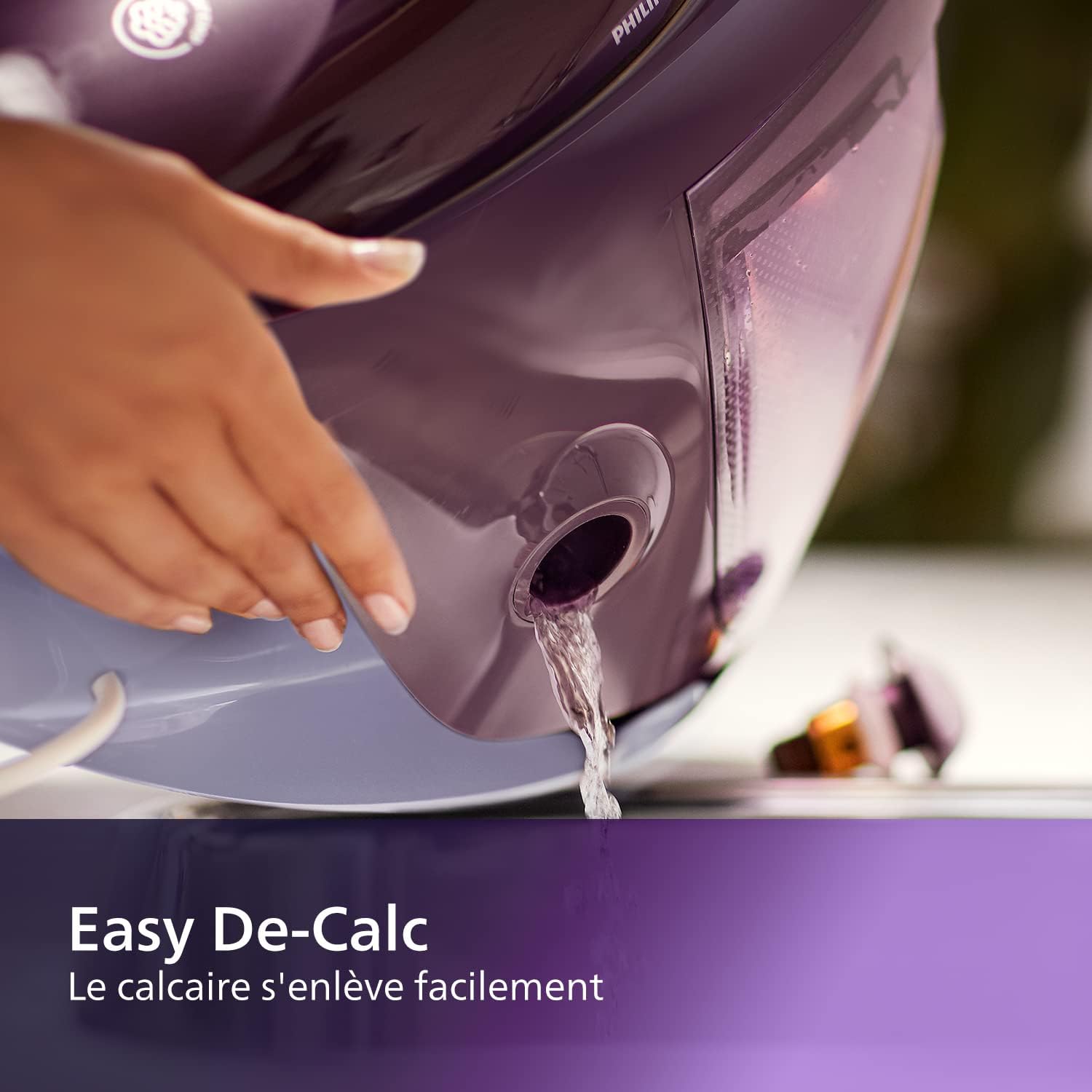 Philips PerfectCare Série 7000 Centrale Vapeur - 2100W, 600g, Pression de 8 bars, Technologie OptimalTEMP, Réservoir de 1,8 L, Violet (PSG7150/30)