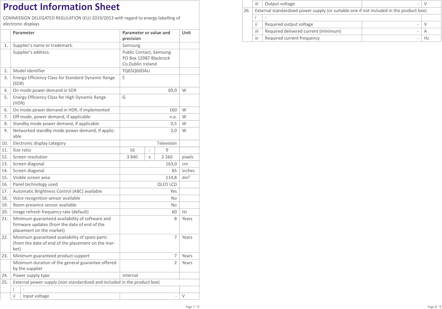 Samsung Téléviseur TQ85Q60D 85 (85 Pouces) QLED 4K Smart TV 2024