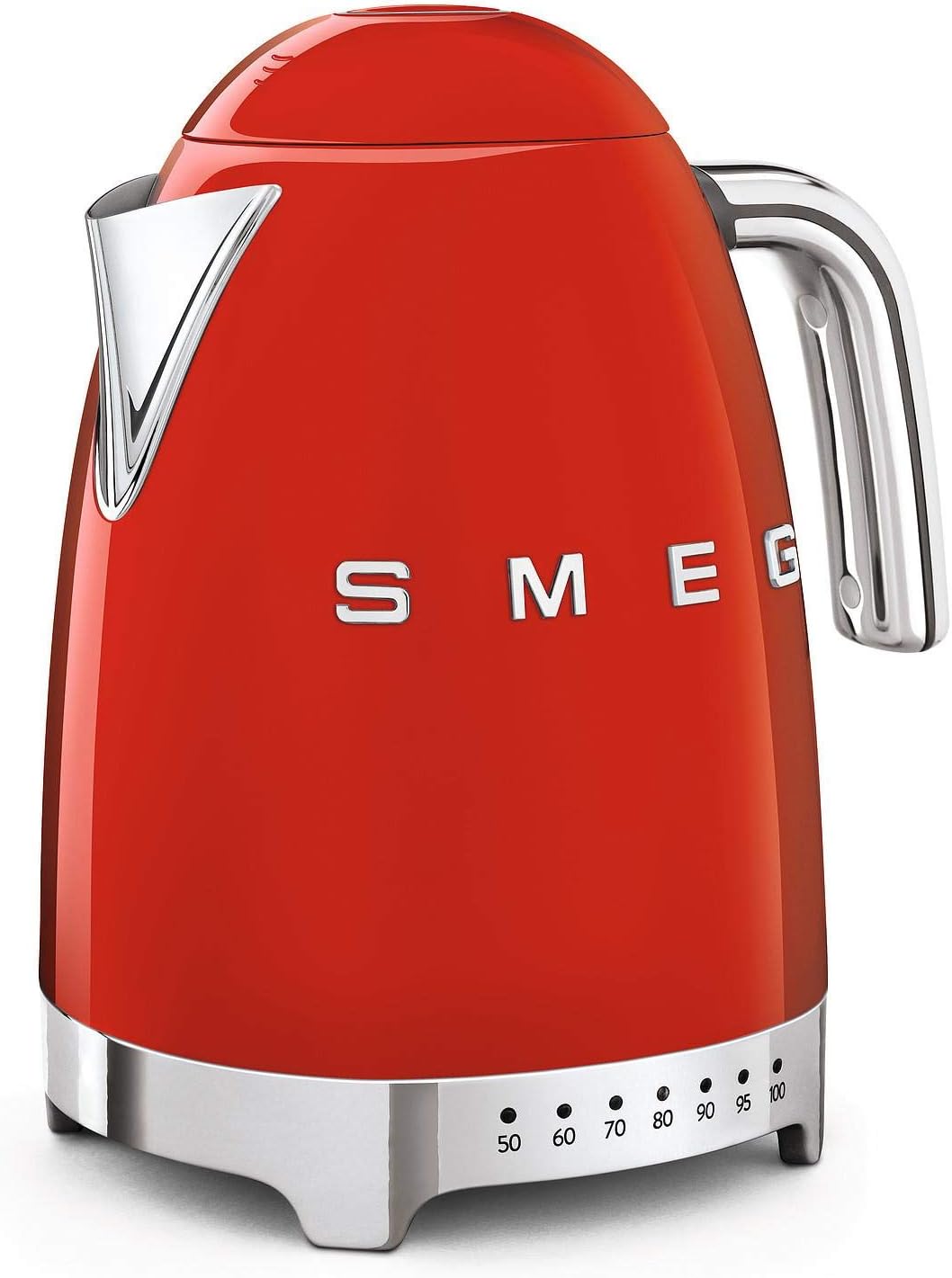 Smeg, Bouilloire à Température Variable KLF04RDEU 1,7 L, Plusieurs Température, Filtre Anticalcaire Lavable, Arrêt Automatique de Sécurité, Indicateur de Niveau d'Eau, Range Câble, 2400W, Rouge