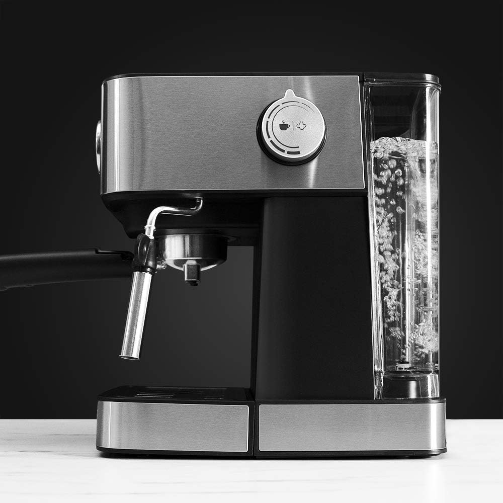 Cecotec Machine à café Express Power Espresso 20 Barista Cream. 2 Thermoblocks, 20Bars, Manomètre, Mode Auto pour 1 et 2 Café(s), Buse vapeur Orientable, Conduit pour Infusions, 2900W.