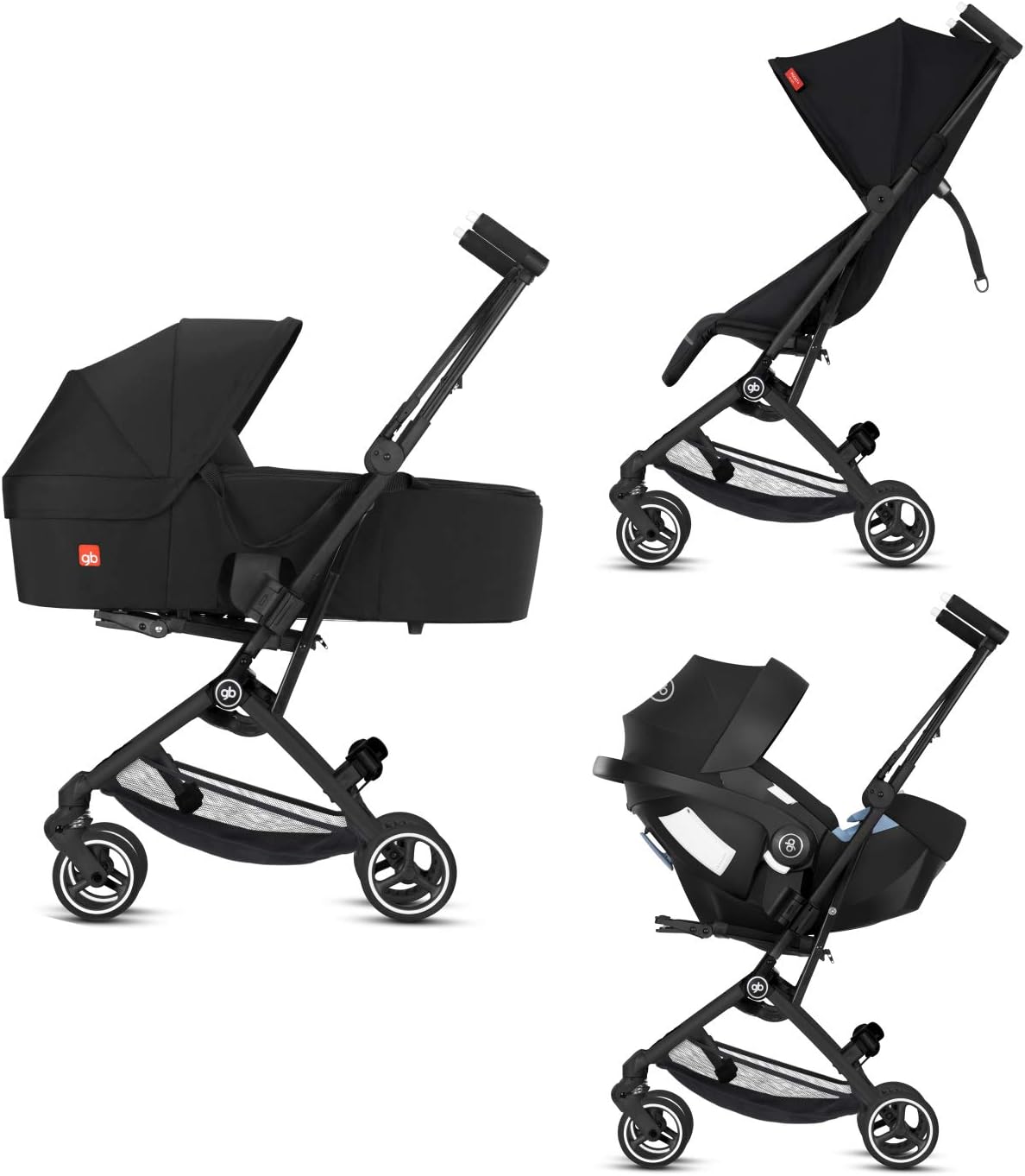 gb Gold Poussette Pockit+ All Terrain, Ultra-compacte, De 6 mois jusqu'à 22 kg (4 ans env.), Velvet Black