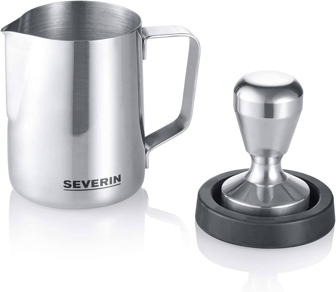 SEVERIN Cafetière Expresso Espresa Plus, 1 350W, 1,1 L, Manomètre intégré, Pompe 15 bars, Set barista inclus, Inox/Noir, KA 5995