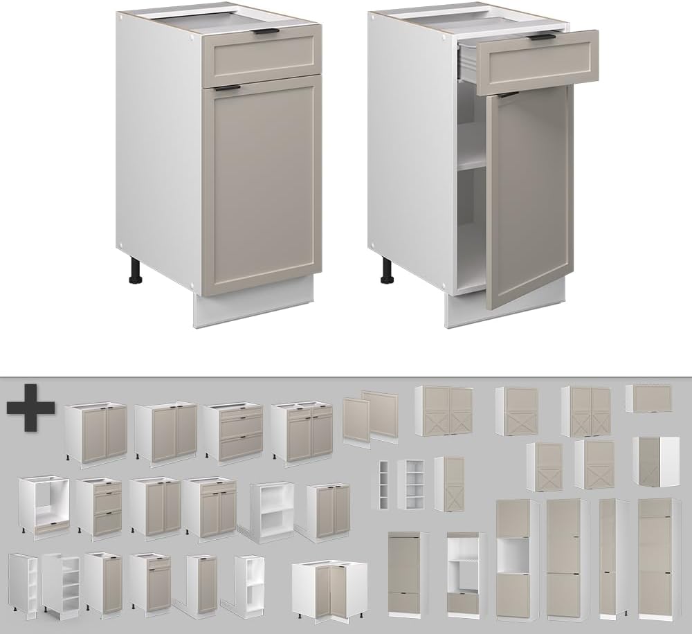 Vicco Meuble pour Four Fame-Line, Blanc Haute Brillance/Blanc, 60 cm avec étagères Ouvertes