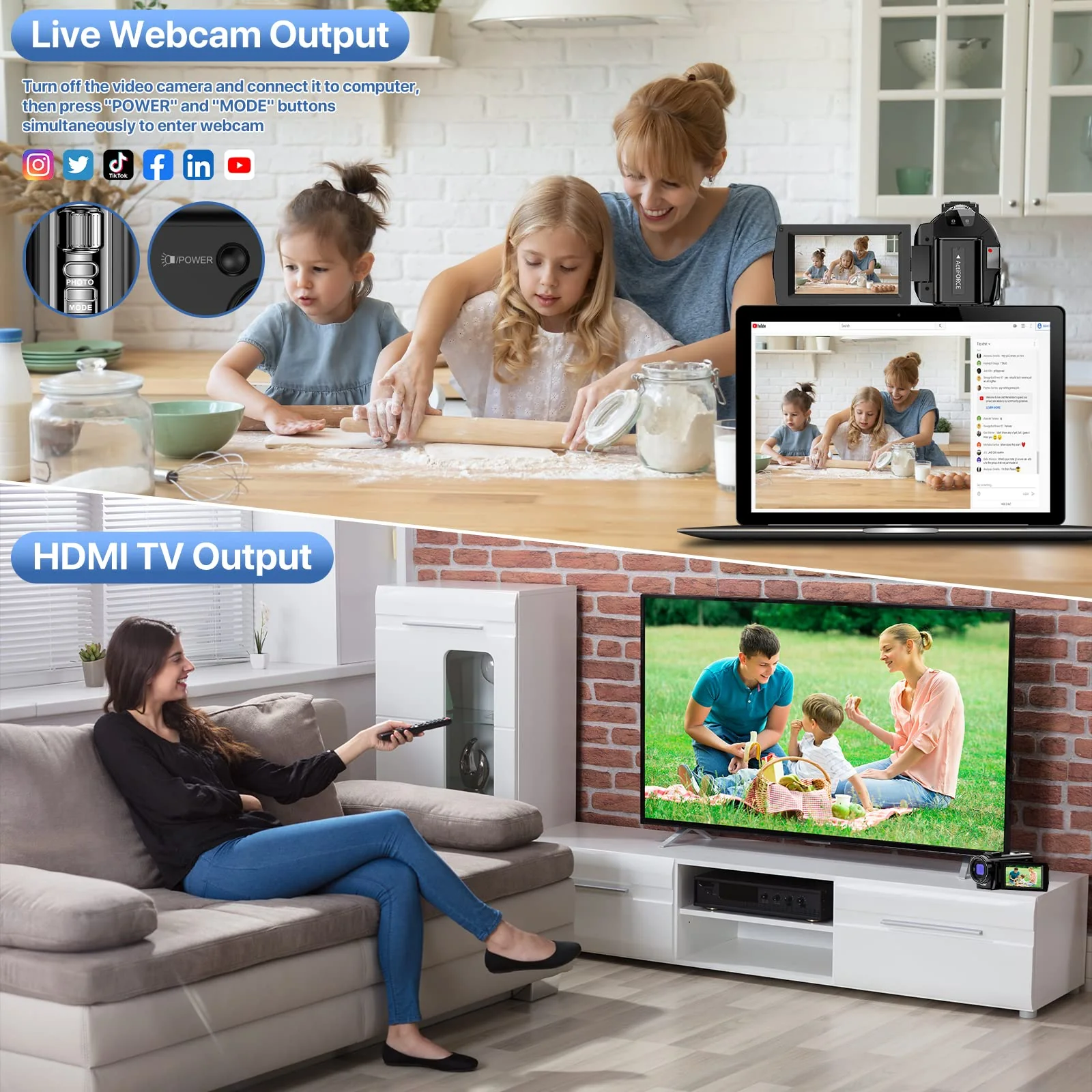 Video Camera YouTube Vlogging Camera Recorder FHD 1080P