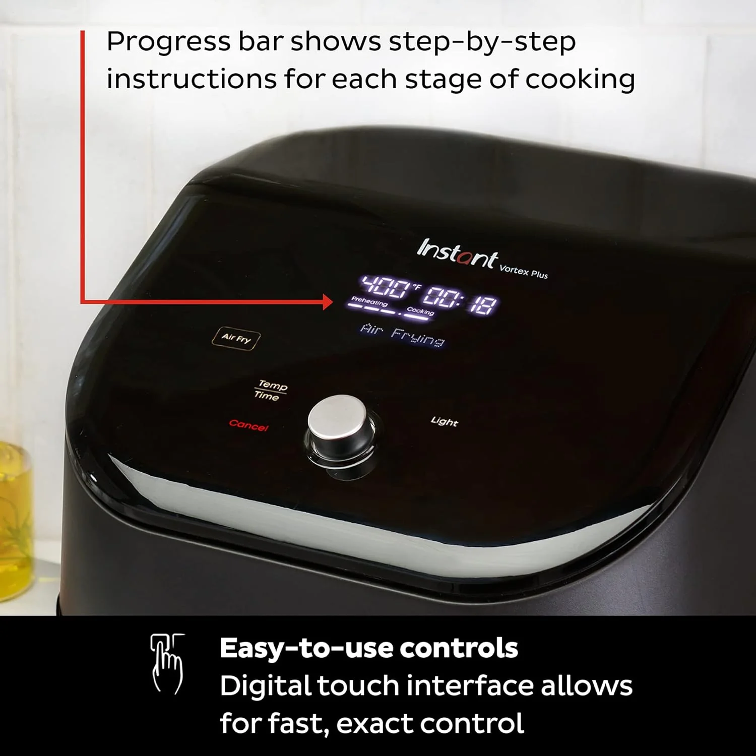 Instant Vortex Plus 6QT ClearCook Air Fryer, Clear Windows, Custom Program Options, 6-in-1 Functions, Crisps, Broils, Roasts, Dehydrates, Bakes, Reheats, from the Makers of Instant Pot, Black