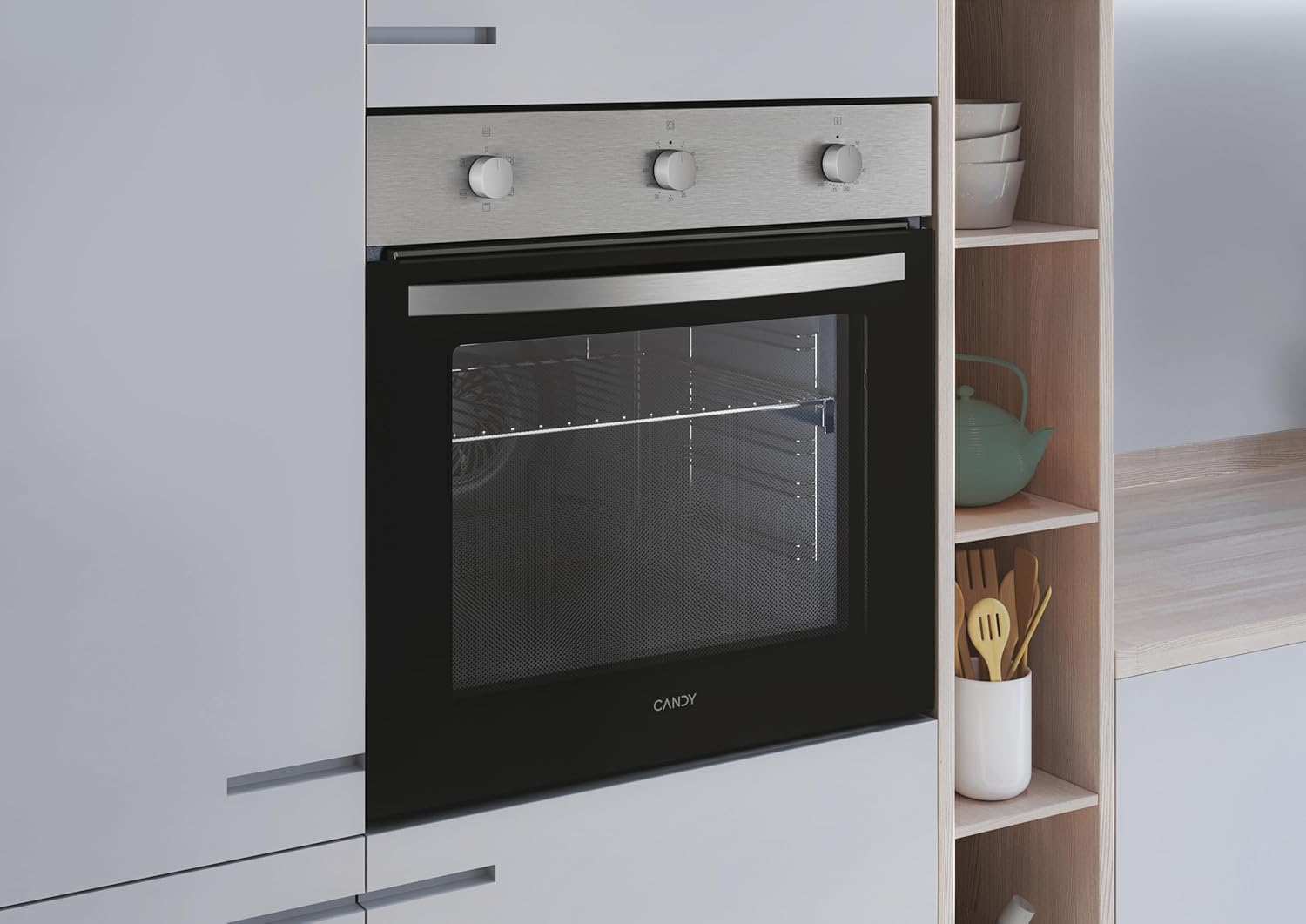CANDY Four encastrable émail lisse FIDC N100, 70 litres, 3 modes de cuisson