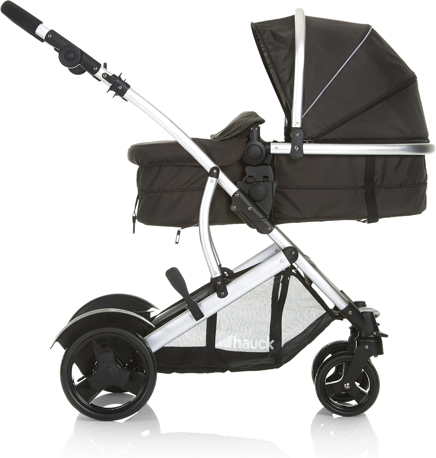 hauck Poussette Double Duett 2, Siège Supérieur Convertible en Nacelle Bébé, Réversible, Pliable, Charge Maxi 36 Kg, Inclus Habillage Pluie, Forest Noir