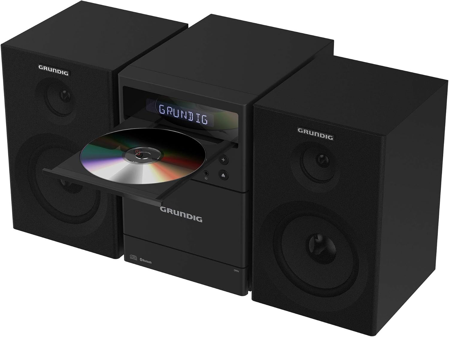 GRUNDIG Microsystème MS 300 Design, cassette, tuner FM, lecture MP3, USB, carte SD, Bluetooth, GHF1050, noir