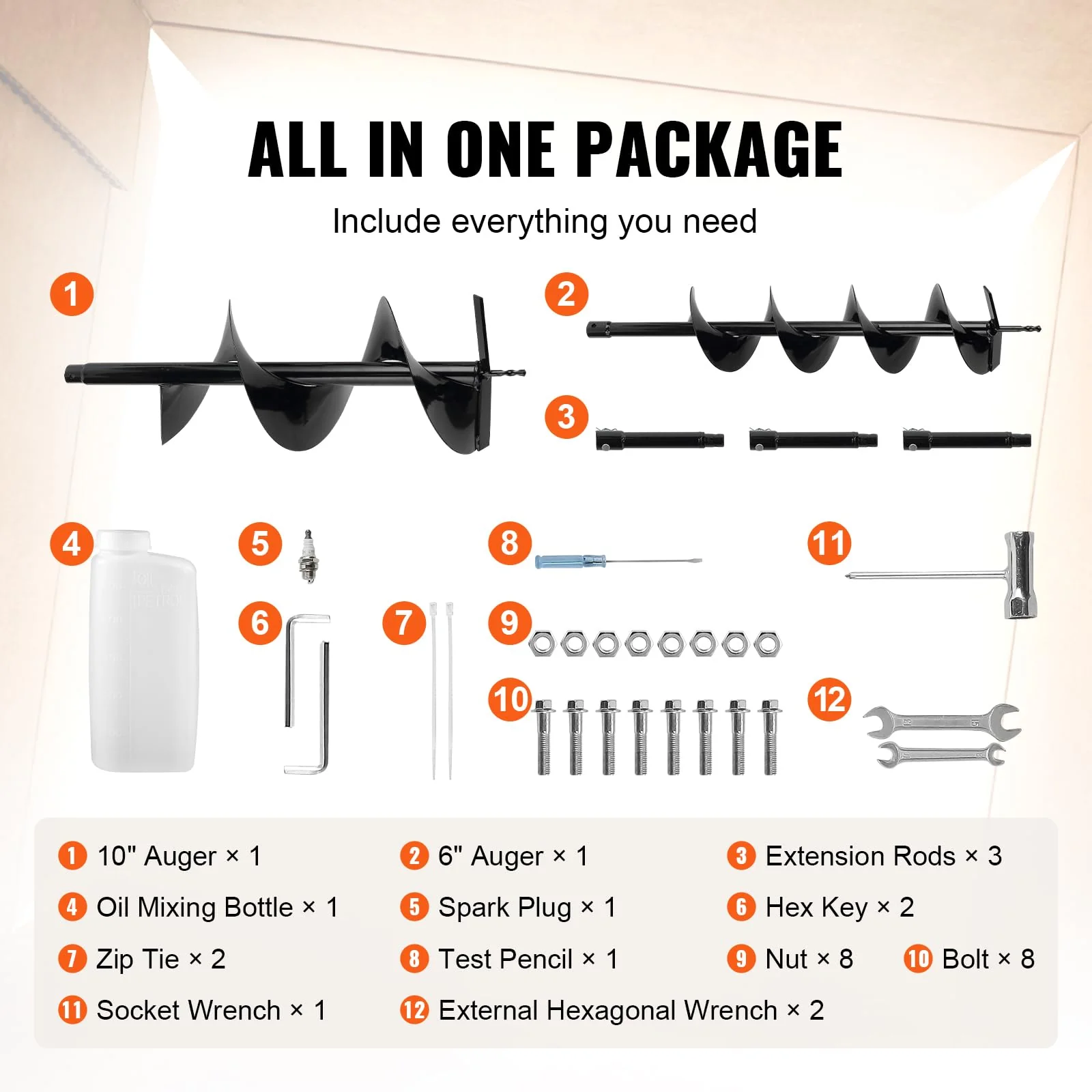 VEVOR 52cc 1450W Auger Post Hole Digger