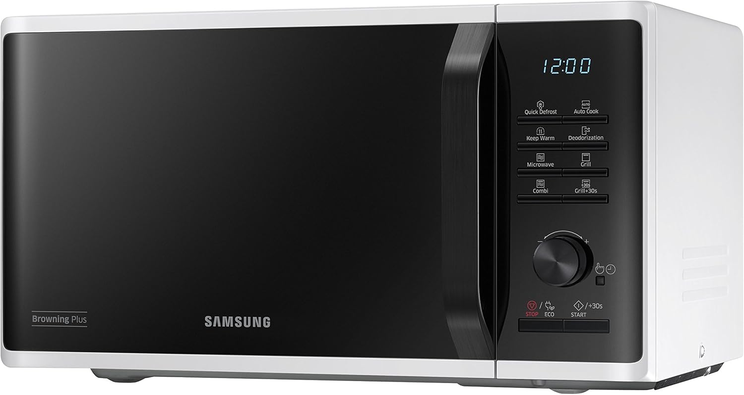 Samsung Four à micro-ondes Grill Advanced, MG23K3515CK/ET, cuisson croustillante, AutoCook, Micro-ondes + Grill 800W + 1100W 23L 49L x 27,5H x 39P cm Noir
