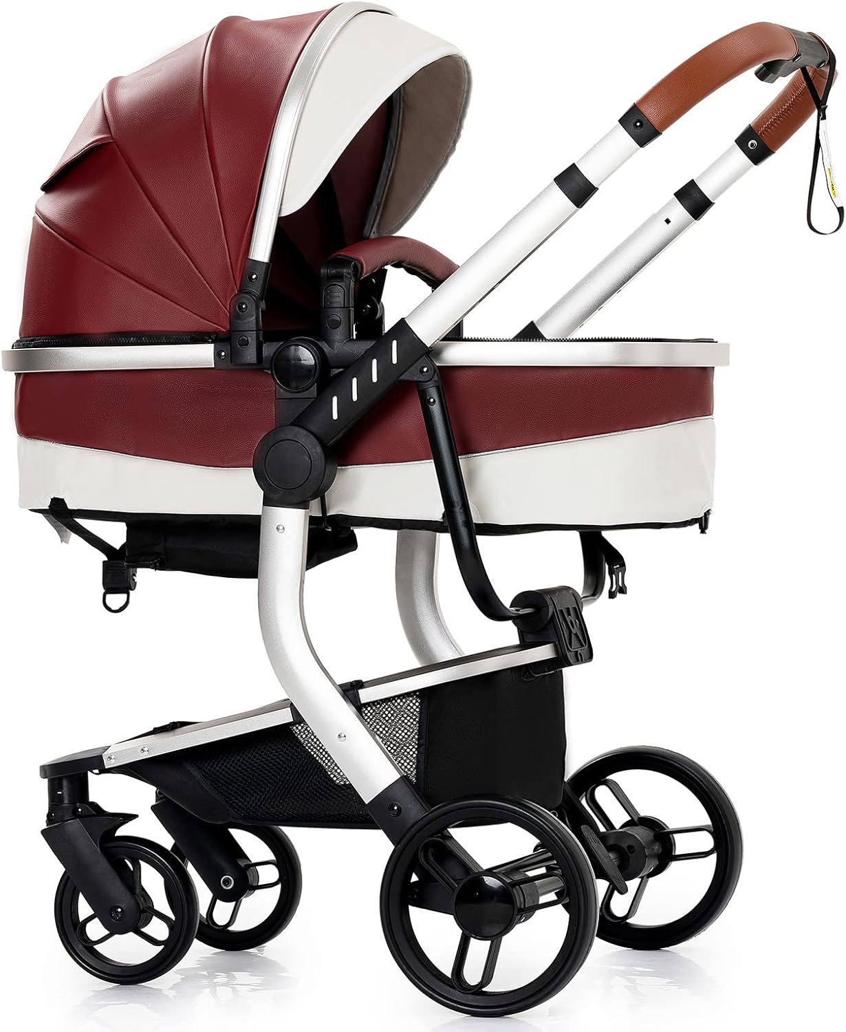 NADDLILY Poussette 3 en 1, Poussette Bebe avec Conception Portable Pliable en Un Clic, Pousette 3 en 1 avec Poussée Réversible Bidirectionnelle, Poussette Canne avec Accessoires (V9 Black)