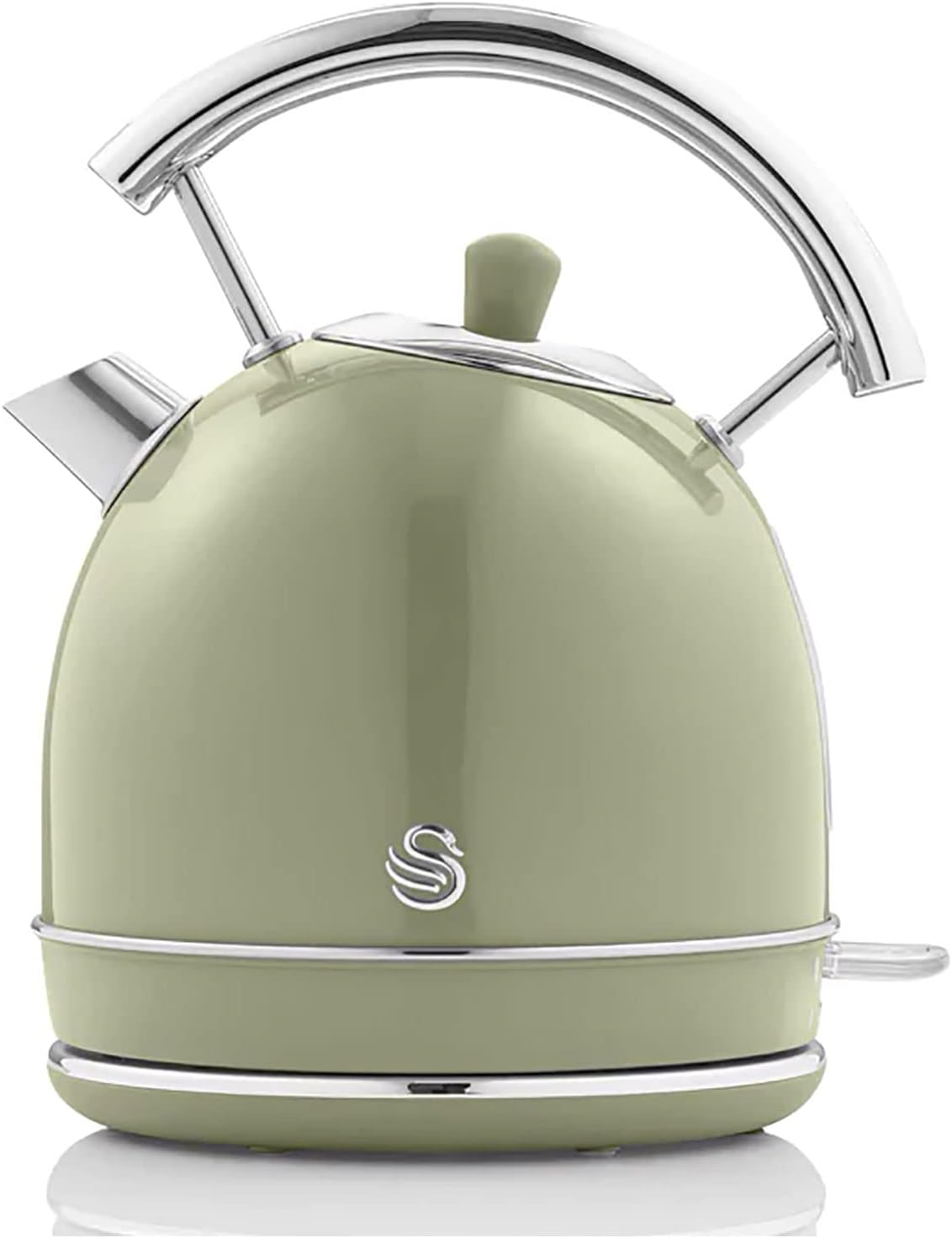 Swan Retro Ensemble Petit-Déjeuner, Bouilloire 1,8 L, Grille-Pain 2 Tranches à Fente Large, Micro-Ondes Numérique 20L, 6 Niveaux de Puissance, Minuteur, Porte Miroir, Design Vintage, Vert