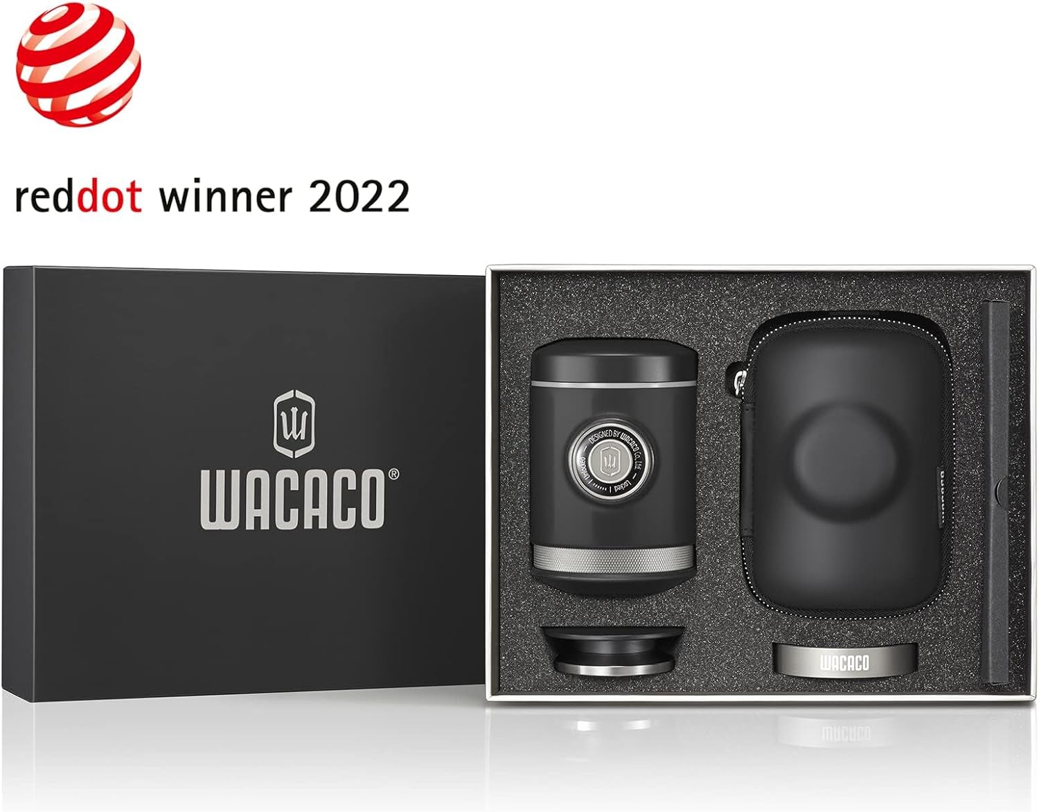 WACACO Picopresso Machine à Espresso Portable avec son Étui de Protection, Machine de Niveau Barista Dédiée aux Cafés de Spécialité, Mouture Ultra-fine, Cafetière de Voyage Manuelle