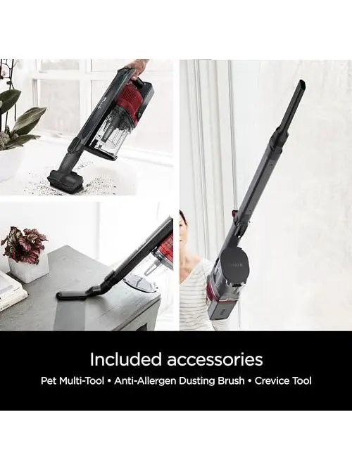 Shark IZ662H Cordless Vertex Pro Lightweight Cordless Stick Vacuum with DuoClean PowerFins, Red