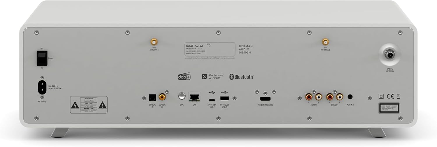 sonoro MEISTERSTÜCK (Gen.2) Chaîne Hi-FI (Airplay, Chromecast, Spotify, Tidal, FM, Dab+, USB) Noyer