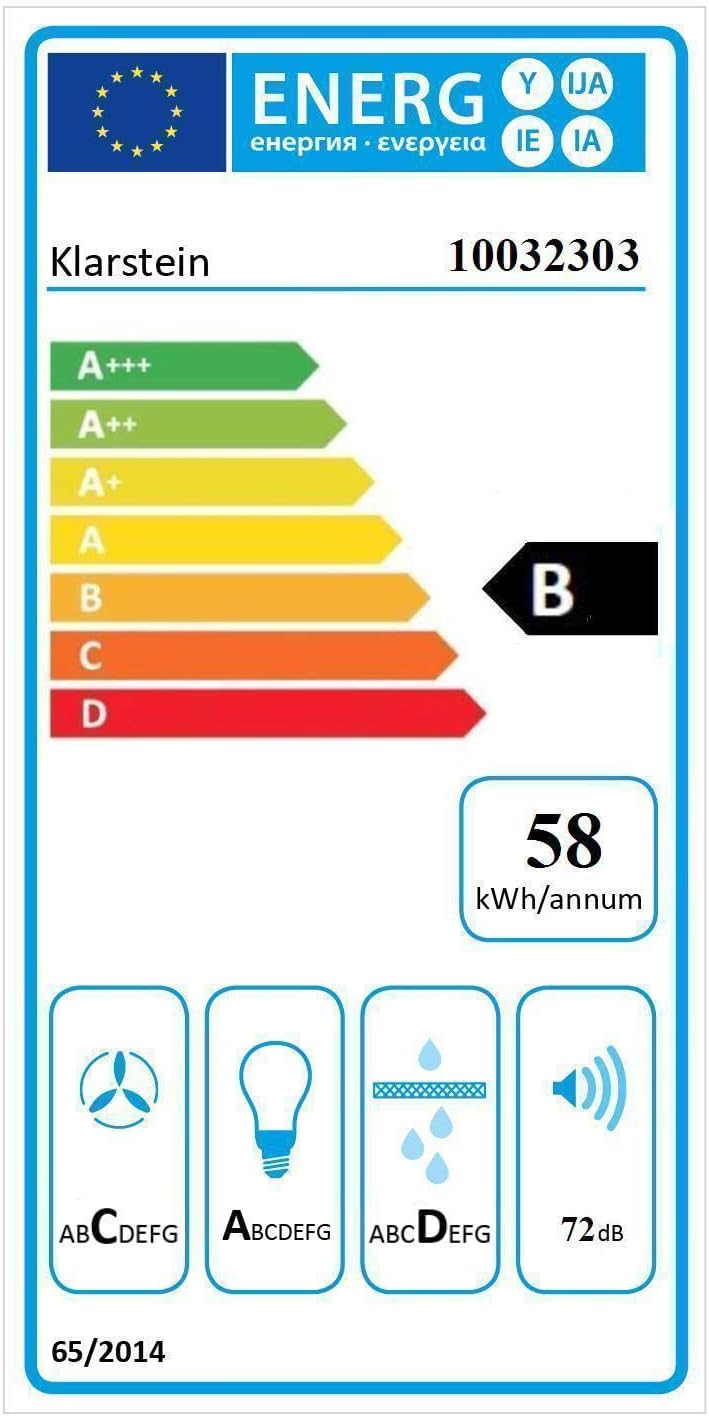 KLARSTEIN Barett - hotte aspirante îlot, hotte aspirante silencieuse Ø 35cm, Puissance Moteur 190W, 560 m³/h Max, 3 Niveaux de Puissance, éclairage LED, INOX - Argent
