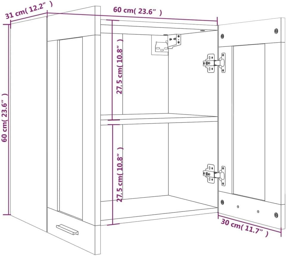 vidaXL Armoire à Micro-Ondes Placard Armoire de Rangement Meubles de Cuisine avec 4 Etagères Intérieur Maison Gris Béton 60x57x207 cm Aggloméré