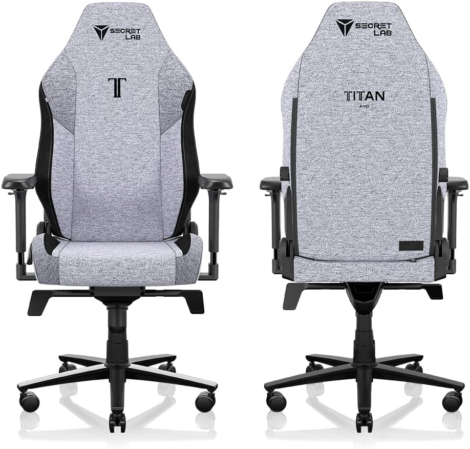 Secretlab Chaise Gaming Titan Evo Black3 - Ergonomique, Confortable et Inclinable avec Accoudoirs 4D, Appui-Tête Magnétique et Support Lombaire Intégré à 4 Directions - Noir - Tissu