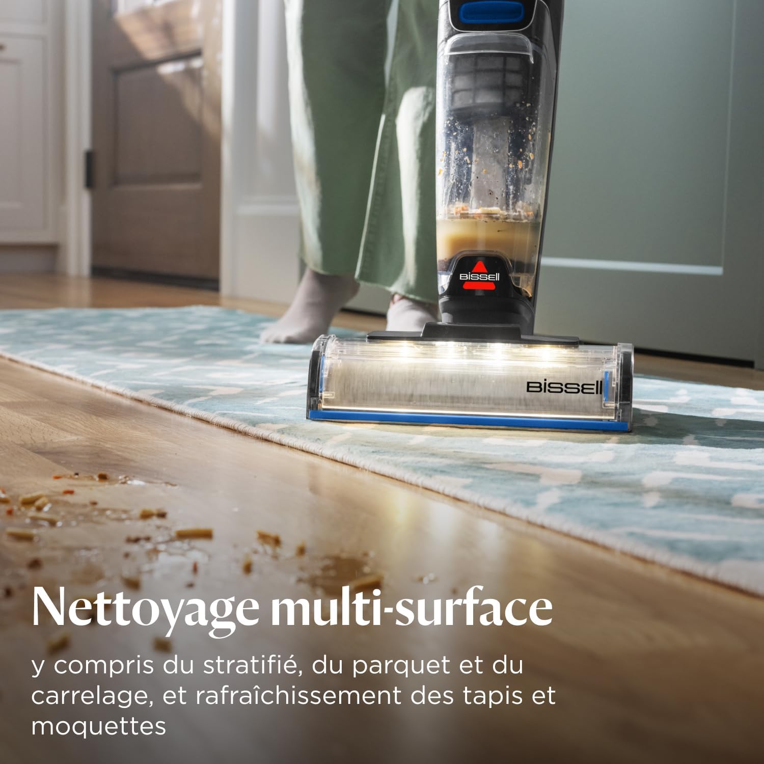 Bissell CrossWave OmniForce, Aspirateur Balai Laveur sans Fil, Aspire & Lave en Même Temps ou Mode Aspiration Uniquement, Nettoyeur Puissant, Nettoyeur a Eau pour Multi-Surfaces, 240m², 3912N