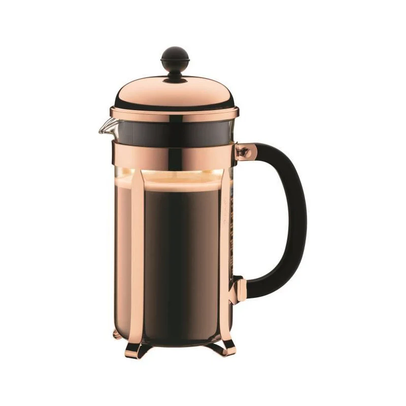Bodum Chambord Set Cafetiere A Piston - 8 Tasses - 1l -marron - Avec 2 Verres Double Paroi Pavina 0,35l Bodum
