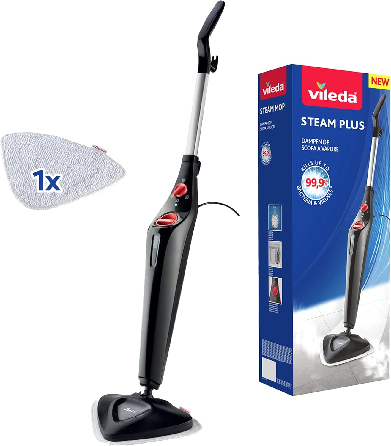 Vileda PureClean S5, Aspirateur Laveur sans Fil, Aspirateur Sec et Humide, Nettoyeur de Sol Intelligent sans Fil, Auto-Nettoyant et Léger, Longue Durée de Vie