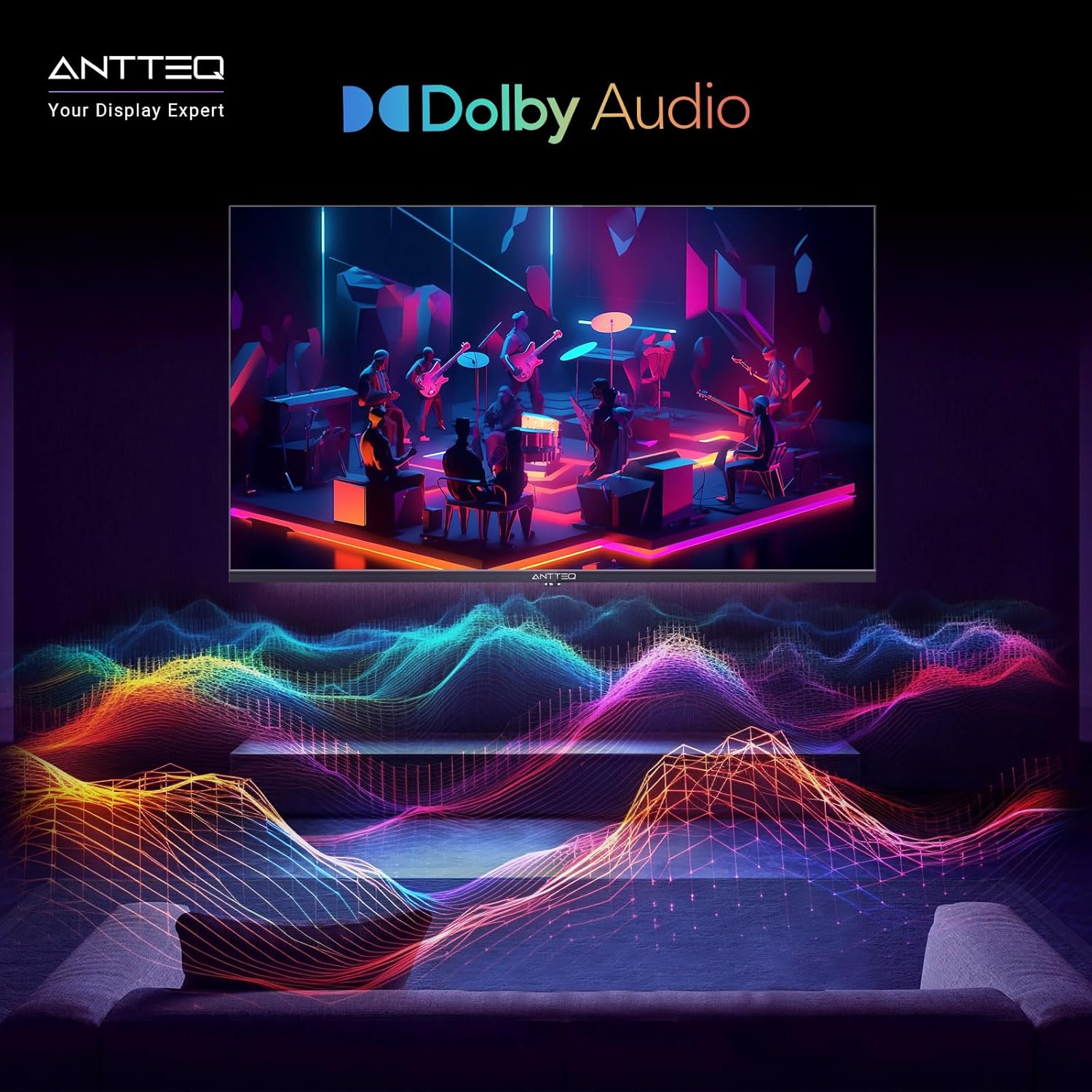 Antteq AB42D1 télévision 42 Pouces (TV 107 cm), Dolby Audio, LED, Triple Tuner DVB-C / T2 / S2, CI+, HDMI, Lecteur multimédia Via USB, Sortie Audio numérique, y Compris Mode hôtel