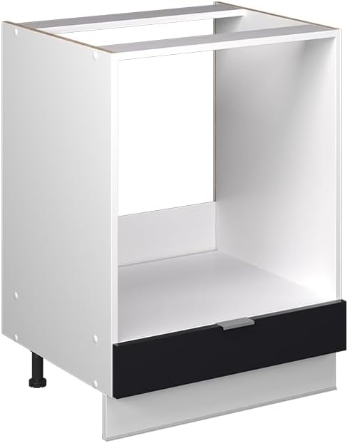 Vicco Meuble pour Four Fame-Line, Blanc Haute Brillance/Blanc, 60 cm avec étagères Ouvertes