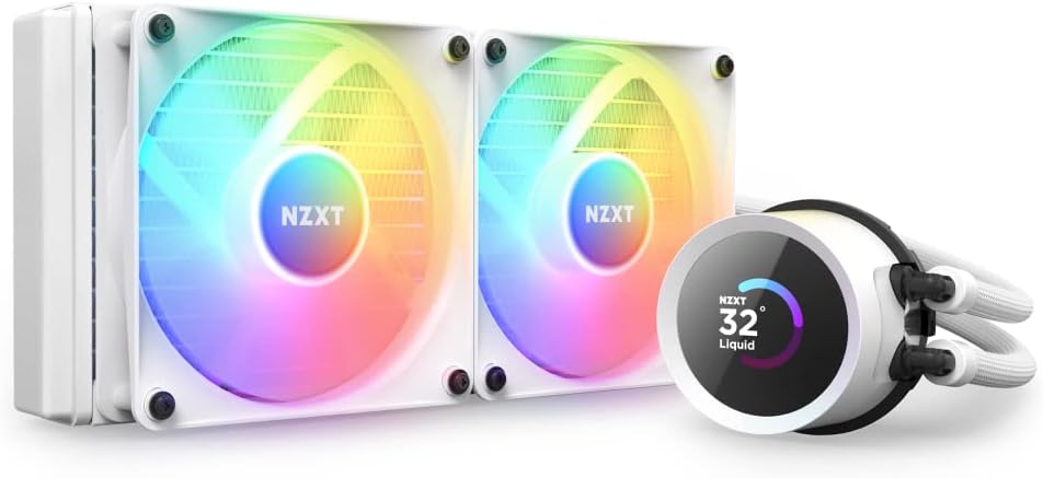 NZXT Kraken Elite 280 RGB - Refroidisseur de liquide CPU AIO - Radiateur 280mm - Ventilateur F280 RGB - IPS LCD 2,72 personnalisable - Turbine Pump - LGA 1700 1200 115X 1851 / AM5 AM4 - Noir