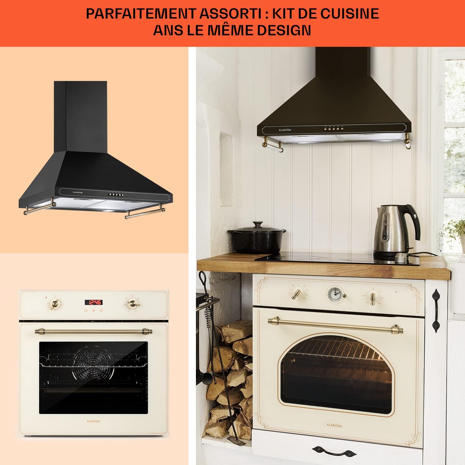 Klarstein Hotte Aspirante 90 cm, Hottes de Cuisine avec Filtre de Hotte en Aluminium, Débit d'Air Puissant de 645m³/h, Eclairage LED, Extracteur d'Air Silencieux, Hotte Efficace avec Evacuation