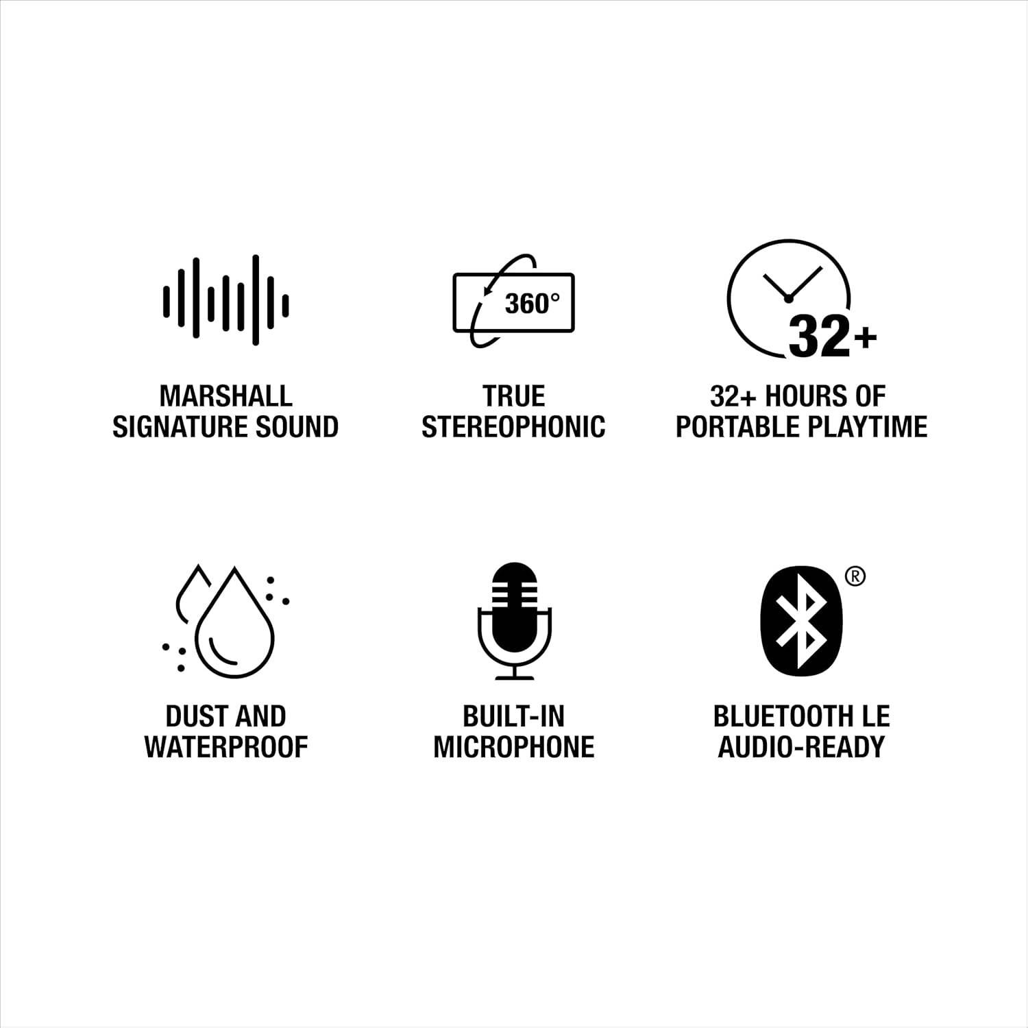 Marshall Emberton III Enceintes Bluetooth Portables, sans Fil, IP67 Résistant à la Poussière et à l'eau, Plus de 32 Heures de Lecture, Charge Rapide - Noir & Laiton