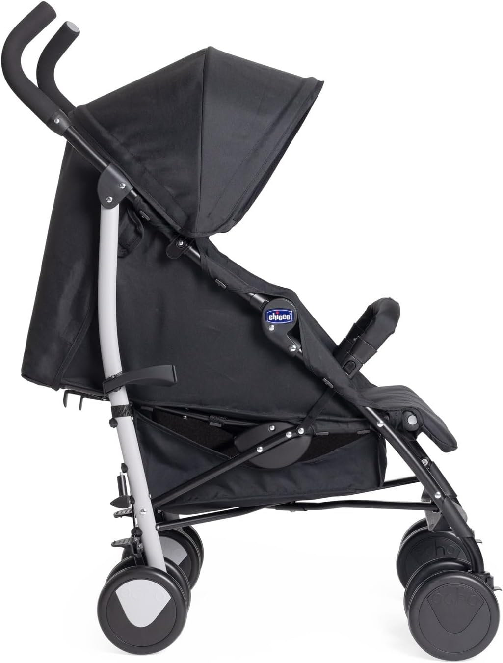 Chicco Echo Poussette Légère et Compact, Inclinable avec Arceau de Protection, Position Landau, Pliage Parapluie, Canopy Ajustable - de la Naissance à 22 Kg - Rouge