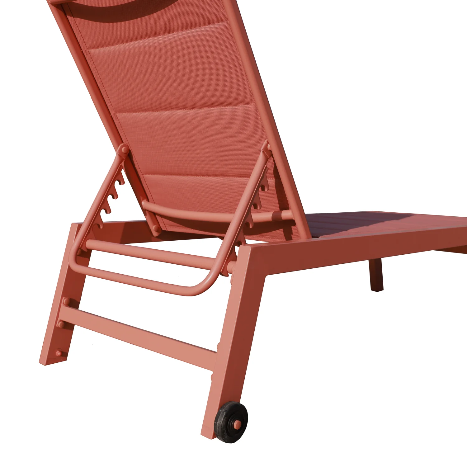 Lot de 2 bains de soleil BARBADOS en textilène terracotta - aluminium terracotta Happy Garden