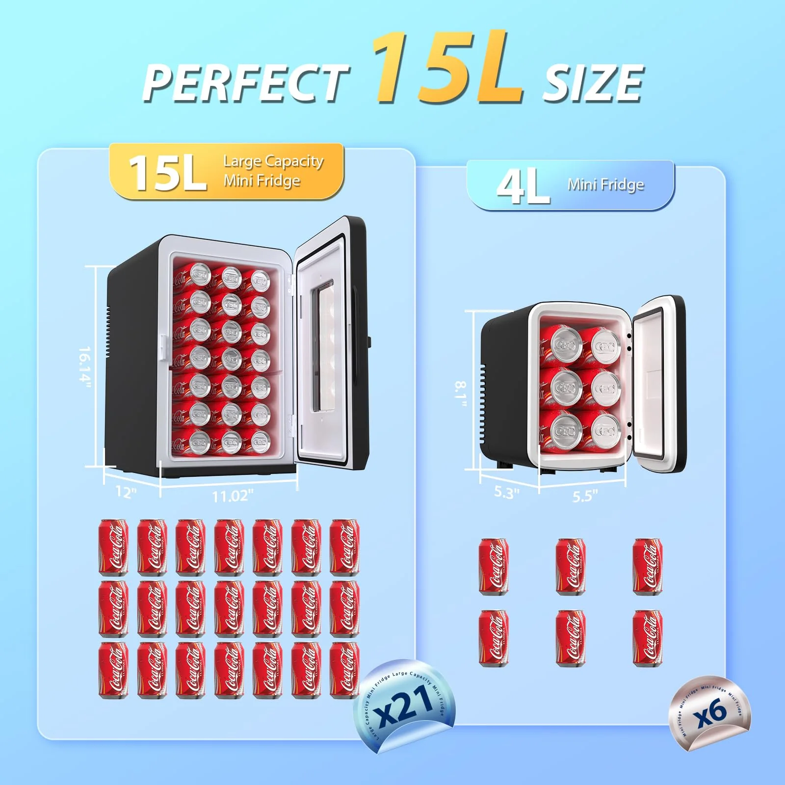 Cormix 15 Litre/21 Cans Portable Mini Refrigerator