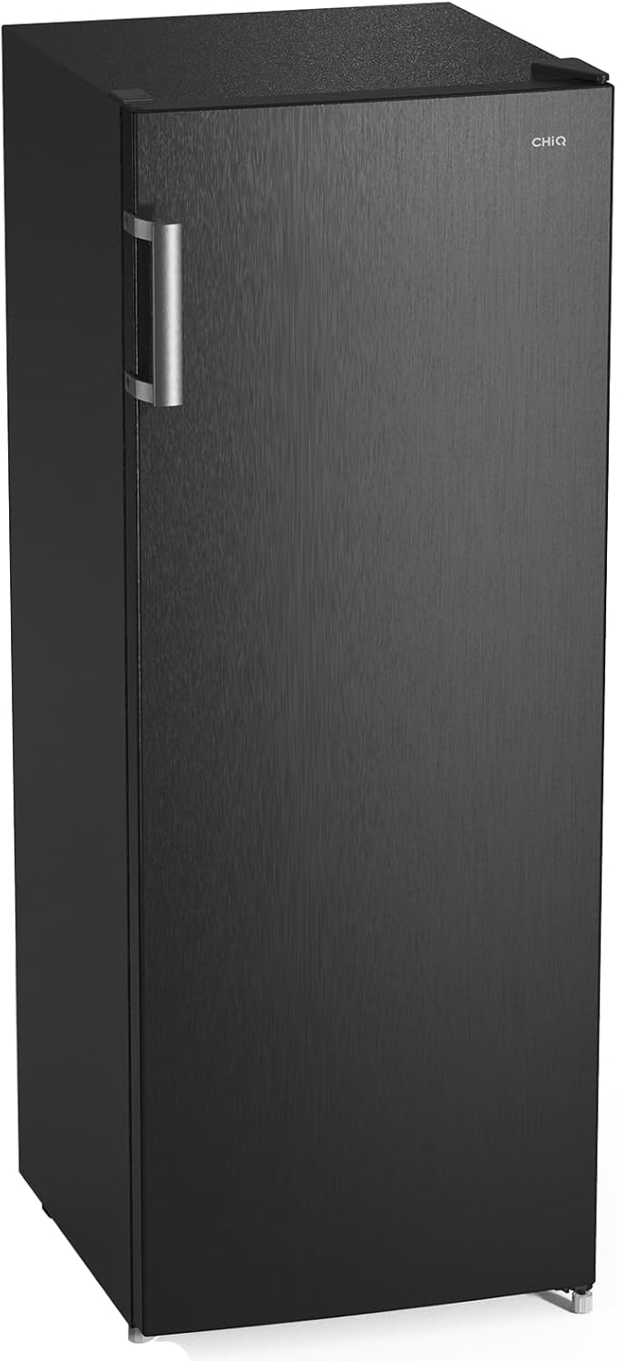 CHiQ Congélateur armoire avec une capacité de 145L, Congélation rapide, Thermostat réglable, Silencieux, Porte réversible, Noir, Classe énergétique E FSD160D4E