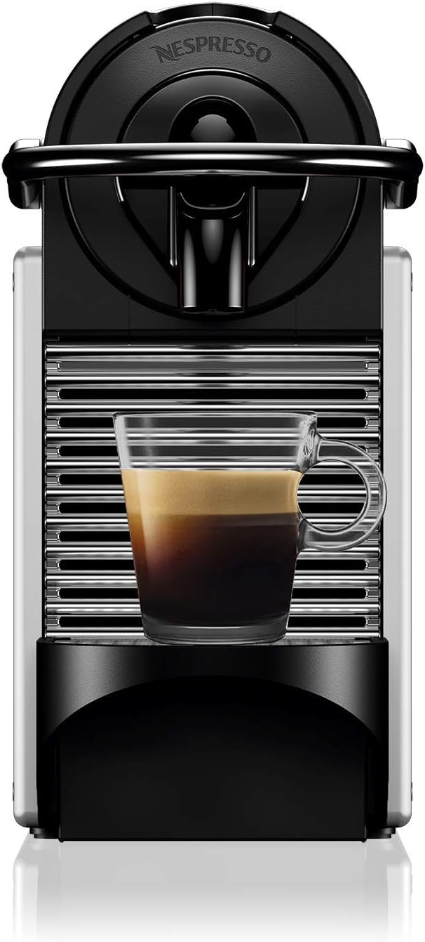 Nespresso Machine à café à capsules DeLonghi EN 124.S Pixie Silver | 1260 W | 0,7 L | Panneaux latéraux à capsules recyclées, métal argenté