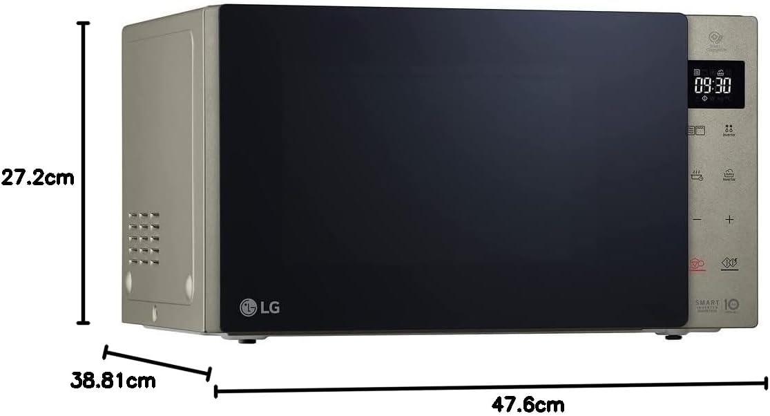 LG MH6535GIS Mikrowelle mit   Inverter Technologie & Quarz Grill, 25 Liter Kapazitt, 1000 W, Automatikprogramme, einstellbare Leistungsstufen für optimales Garen und EasyClean-Funktion, Schwarz