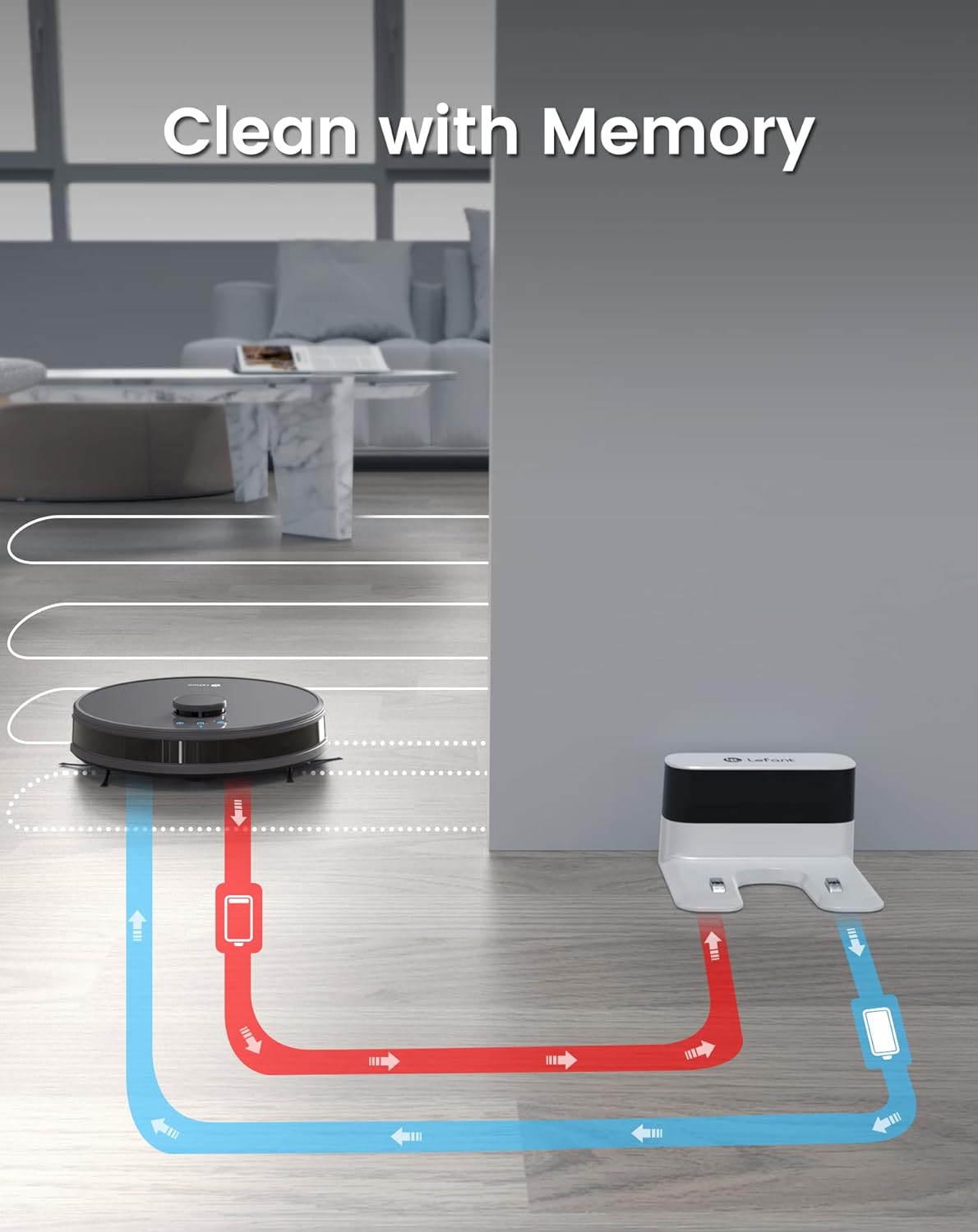 Lefant Robot Aspirateur Laveur Robot 2 en 1 4000Pa,Navigation LiDAR,Cartographie Multi-étage,Zones Virtuelles, Connecté Alexa/APP/WiFi,Idéal pour Poils d'animaux Tapis Sols Durs,M1 Champagne