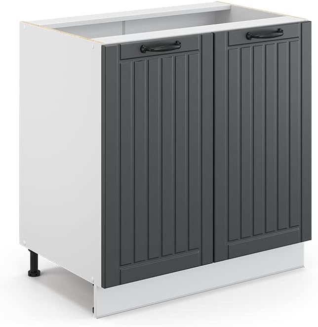 Vicco Meuble pour Four Fame-Line, Blanc Haute Brillance/Blanc, 60 cm avec étagères Ouvertes