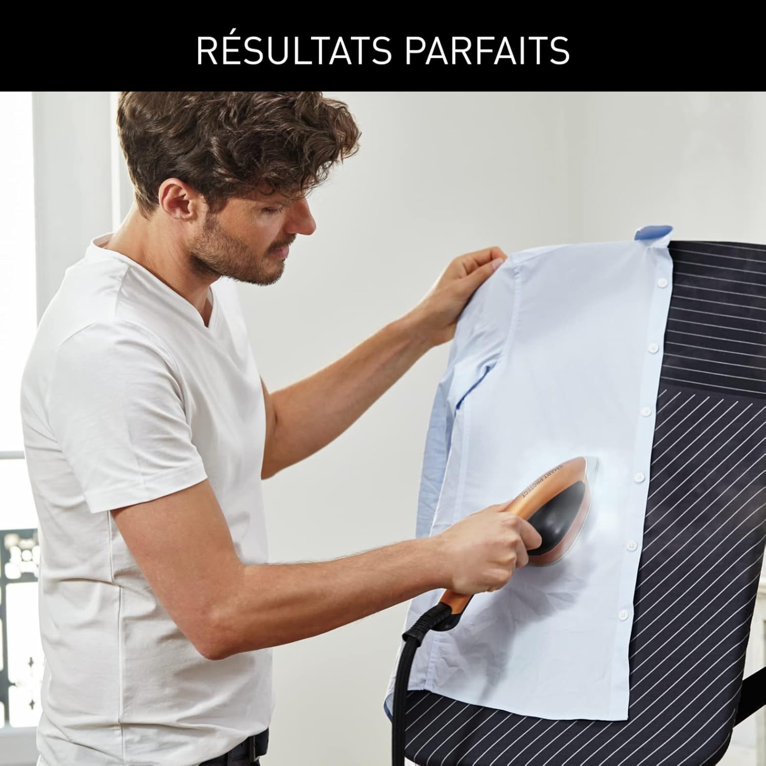 Calor Ixeo Power solution de défroissage tout-en-un, 2170 W, Fer à repasser avec planche Smartboard intégrée 3 positions, Pression d'une centrale vapeur de 5,8 bars, Fabriqué en France QT2020C0