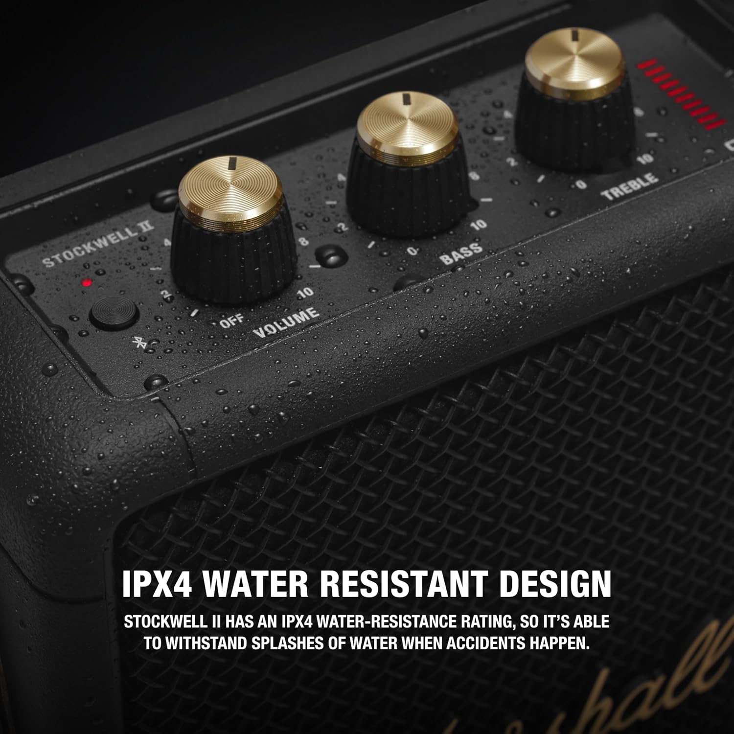 Marshall Stockwell II Enceinte Bluetooth Portatif - Noir et Laiton[Exclusif Amazon]