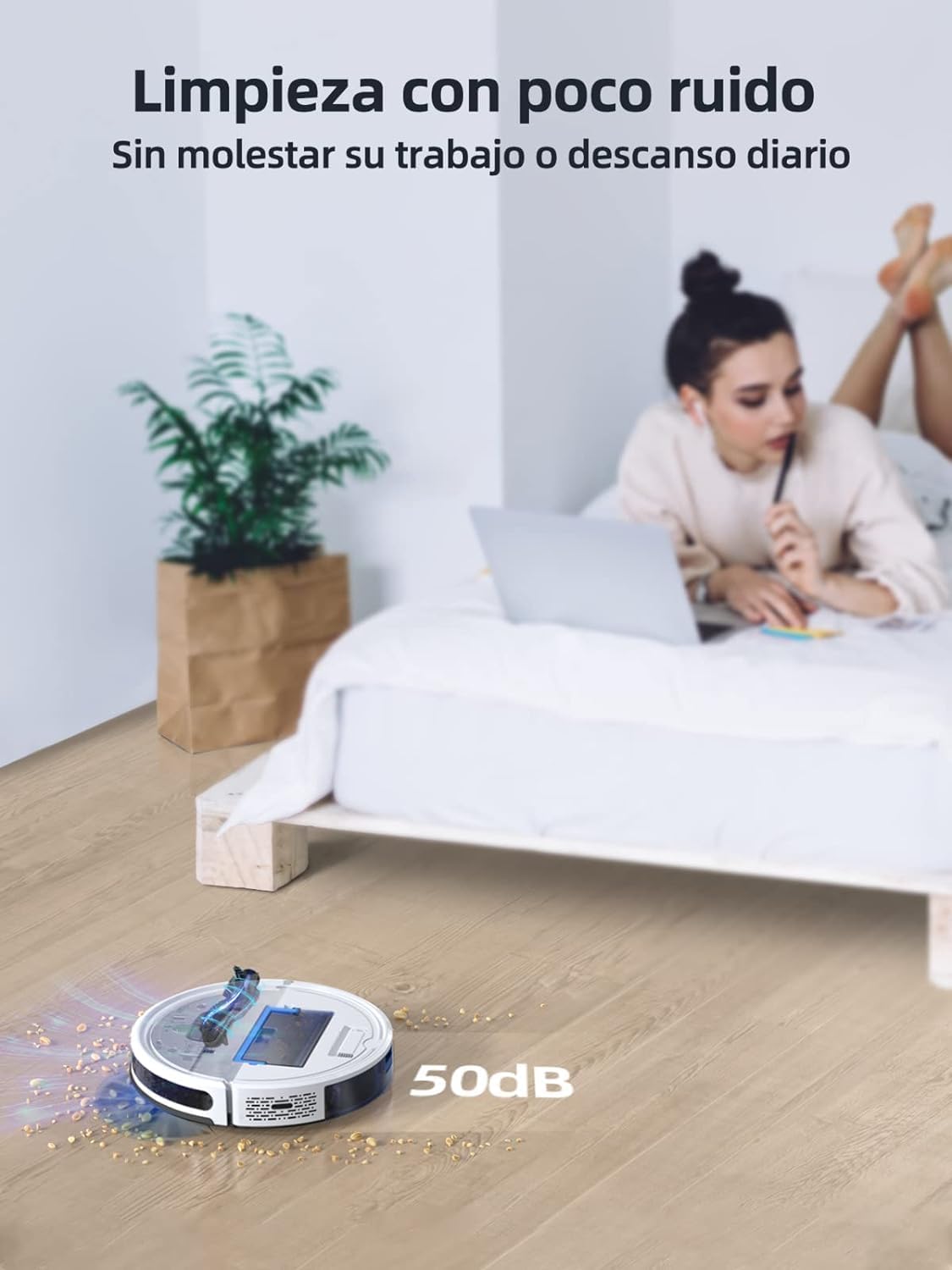 HONITURE Robot Aspirateur Laveur Poils Animaux, G20 Aspirateur Robot 3 en 1, 4000PA, Alexa/WiFi/APP, Idéal pour Tapis Sols Durs, Ultra-Mince Silencieux