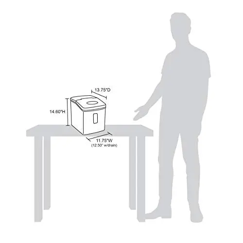 NewAir Counter Top Ice Maker Machine (Black), Compact Automatic Ice Maker, Cubes Ready in 6 Minutes, 28 Pounds in 24 Hours - Perfect for Home/Kitchen/Office/Bar