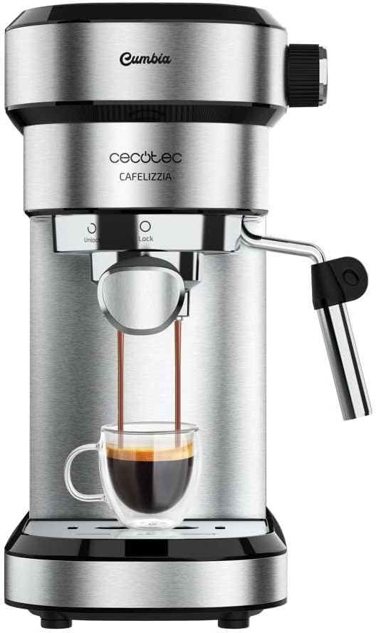 Cecotec semi-automatic espresso machine Power Espresso 20 Steel Pro Latte. 1350 W, Thermoblock, ForceAroma technology with 20 bars, full milk tank, instant cappuccino, cup warmer, double